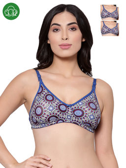 Inner Sense - Organic Cotton Antimicrobial Backless Non-Padded Seamless Bra -Pack Of 3 -Blue