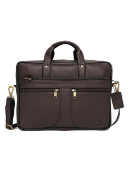 WILDHORN - Brown Leather Laptop Messenger Bag for Men| Padded Laptop Compartment |Office Bag