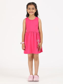 ZION - Girls Patterned Jersey Dress Pink