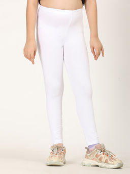 ZION - Girls Solid Leggings White