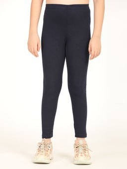 ZION - Girls Solid Leggings Navy Blue
