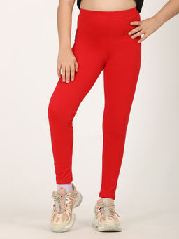 ZION - Girls Solid Leggings Red