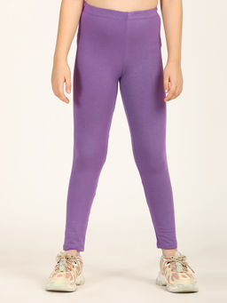 ZION - Girls Solid Leggings Purple