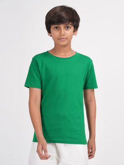 ZION - Boys Solid Crew Neck T-Shirt Green