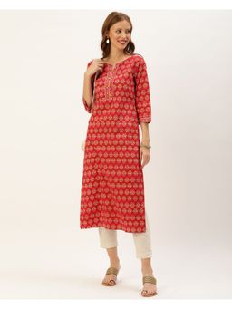 Rajnandini - Womens Pure Cambric Cotton Jaipuri Printed Kurti