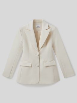 Pomelo - Long Sleeve Peak Lapel Double Button Front Closure Flap Blazer