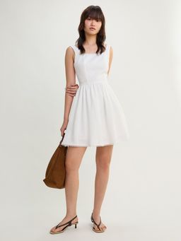 Pomelo - Square Neck Mini Dress - White