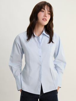 Pomelo - Tailored Button Down Shirt - Blue