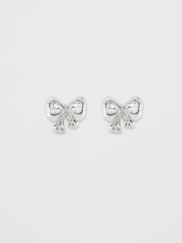 Pomelo - Bow Knot Stud Earrings - Silver