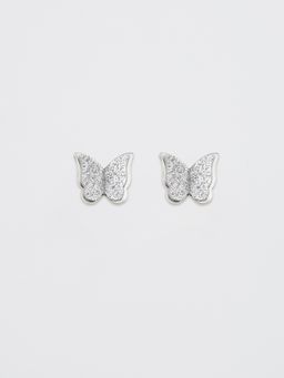 Pomelo - Butterfly Stud Earrings - Silver