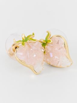 Pomelo - Strawberry Stud Earrings - Light Pink