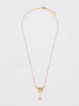 Pomelo - Bow Charm Pendant Necklace - Gold