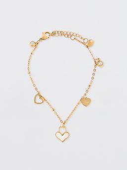 Pomelo - Layered Heart Charm Necklace - Gold
