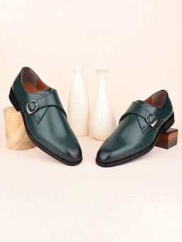 Louis Stitch - Leatherette Dual Tone Patina Shaded Monk Shoes