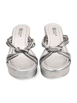 Vanilla Moon - Camilla Silver Party Wedges