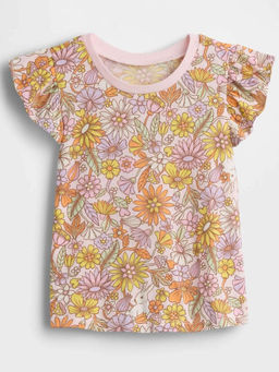GAP - Girls Floral Short Sleeve Cotton Top
