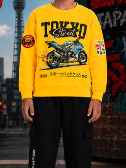 KiddoPanti - Boys Tokyo Street Printed Sweatshirt With Cargo Joggers