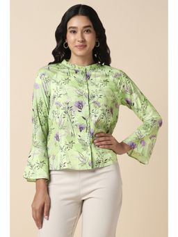 Allen Solly - Women Green Print Bell Sleeves Shirt