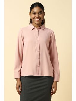 Allen Solly - Women Pink Solid Full Sleeves Shirt