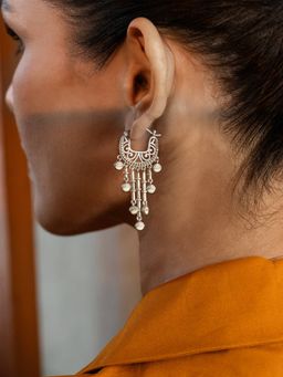 Shaya by CaratLane - 925 Silver Shaya by CaratLane Mandapa Pillar Earrings In Oxidised