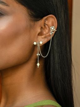 Shaya by CaratLane - Rudra Mismatch Earrings In Oxidised 925 Silver