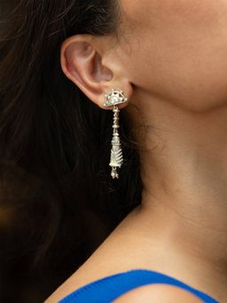 Shaya by CaratLane - 925 Silver Shaya by CaratLane Patola Style Earrings In Oxidised
