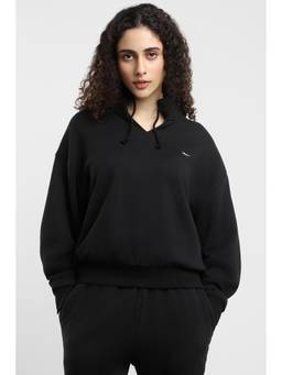 Reebok - Black Solid/Plain High Neck Sweatshirt