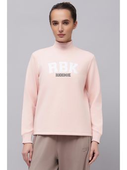 Reebok - Pink Printed High Neck Sweatshirt