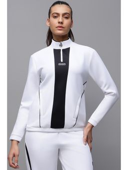 Reebok - White Solid/Plain High Neck Sweatshirt