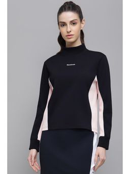 Reebok - Black Solid/Plain High Neck Sweatshirt