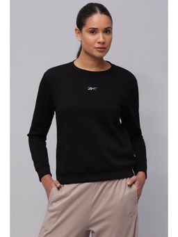 Reebok - Black Solid/Plain Round Neck Sweatshirt