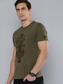 Levi's - Men Crew Neck T-Shirts-Green (M)