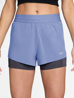 Nike - Blue Solid Sportswear Swift Women Shorts
