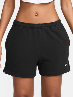 Nike - Black Solid Sportswear Studio Fleece Women Shorts - IM8541-001