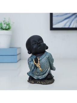 HomeTown - Naqsh Polyresin Monk Figurine In Teal