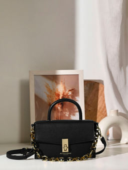 Accessorize London - Women's Black Tarley Satchel Sling Bag