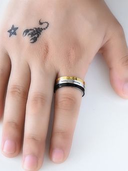 Yellow Chimes - Revolving Calender Style 316L Stainless Steel Ring