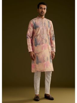 KALKI FASHION - Peach Silk Kurta with Pant (Set of 2)