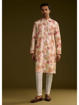 KALKI FASHION - Pink Silk Kurta with Pant (Set of 2)