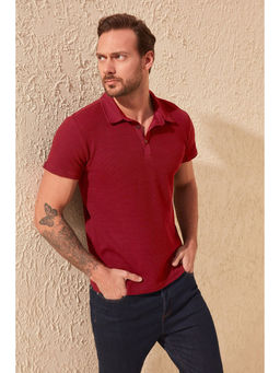 Trendyol - Man Maroon Polo T-Shirt