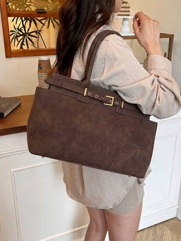 ZELION - Women Brown Pu Leather Shoulder Bag