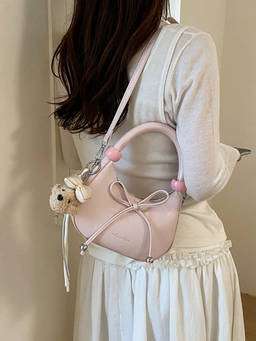 ZELION - Women Pink Pu Leather Sling Bag