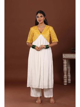 Jiraazi - Kanari Gota Alia Cut Kurta-Yellow