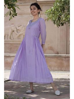 Mangalmay By Aastha - Lavender Embroidered Midi Dress