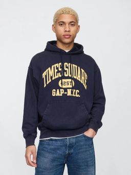 GAP - Men Regular Fit Navy Blue Hoodie