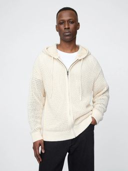 GAP - Men Regular Fit Cream Hoodie