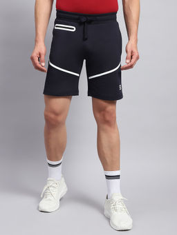 Rock.it - Men's Solid Navy Blue Regular Fit Shorts