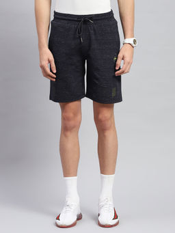 Monte Carlo - Men's Navy Blue Solid Regular Fit Bermuda