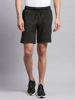 Monte Carlo - Men's Olive Self Design Regular Fit Bermuda