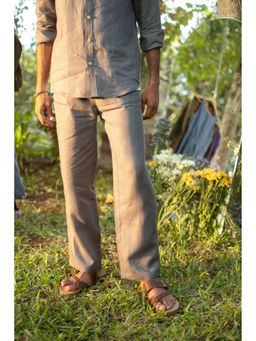 Creatures of Habit - Linen Pull-Up Pant- Slate Grey